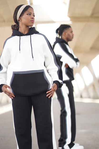 CONJUNTO COLOR BLOCK HOODIE & JOGGER VERON MUJER