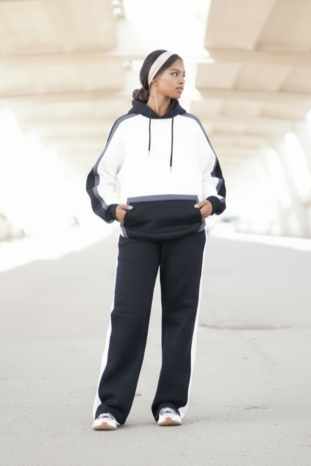 CONJUNTO COLOR BLOCK HOODIE & JOGGER VERON MUJER